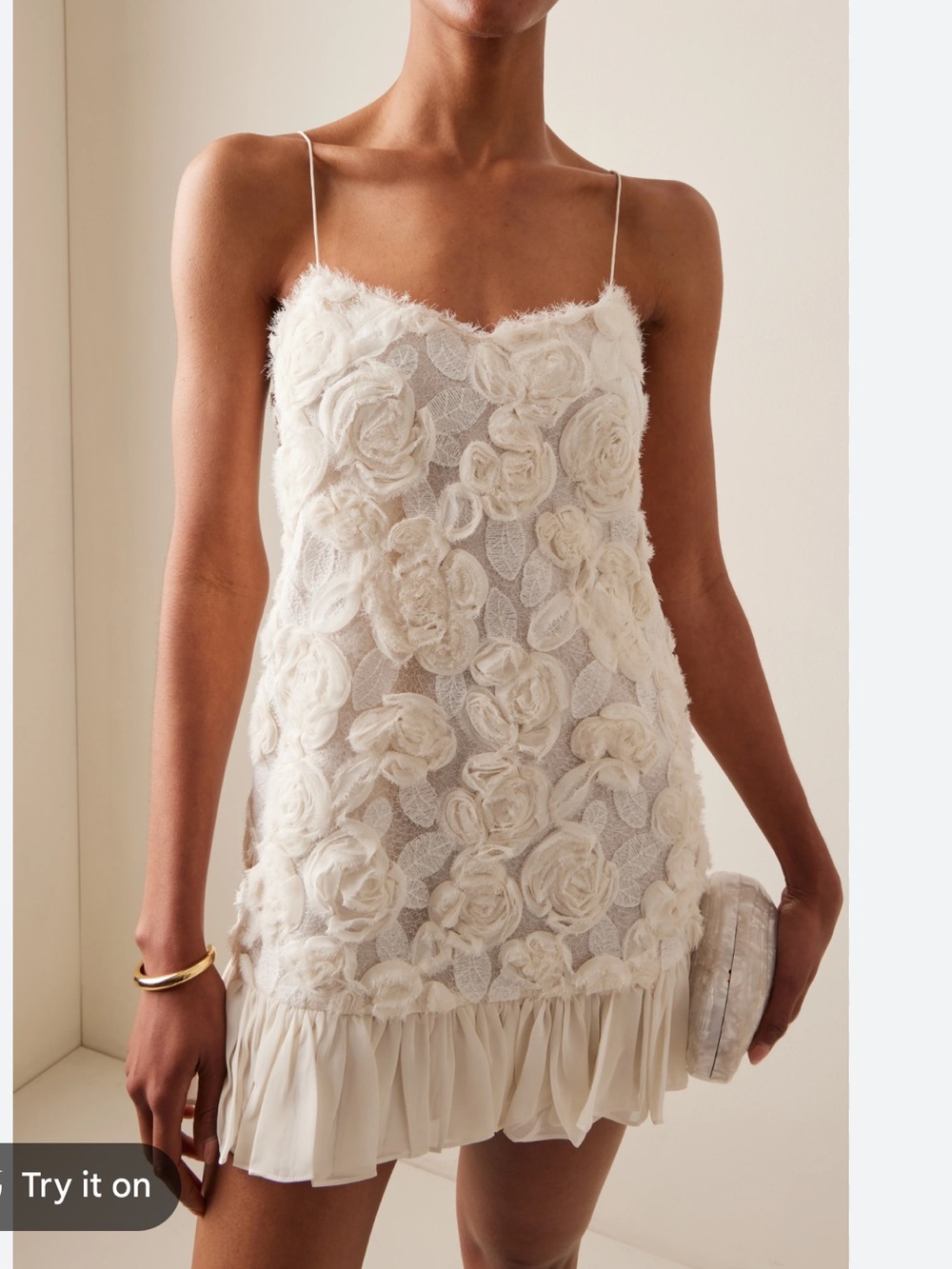 NWT o.p.t. Ivory Marisa Floral-Lace Mini Dress Size small